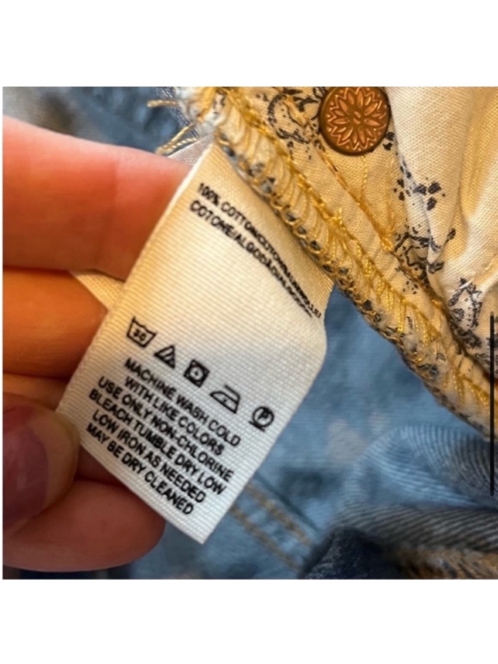 Free People We The Free Blossom High Rise distressed button fly jeans size 29 - Picture 6 of 10